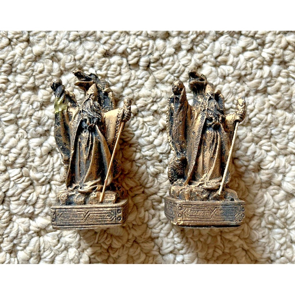 Dragon Wizard Figurines Set 2 Fantasy Medieval Miniatures Collectibles